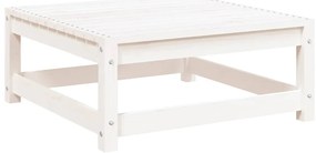 vidaXL Υποπόδιο Κήπου Λευκό 70 x 70 x 30 εκ. από Μασίφ Ξύλο Πεύκου