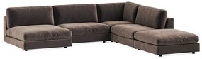 Πολυμορφικός γωνιακός καναπές Seattle L123, Καφέ, 350x340x87cm, Πόδια: Πλαστική ύλη | Epipla1.gr