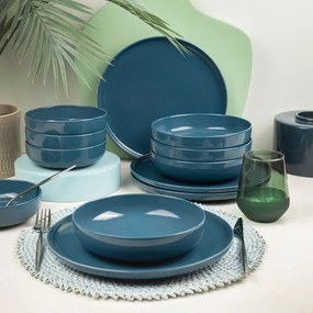Σερβίτσιο Πιάτα Φαγητού (Σετ 12Τμχ) 710KTP9751 Navy Blue Hermia 12 τμχ Porcelain