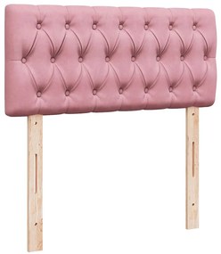 vidaXL Κρεβάτι Boxspring με Στρώμα Ροζ 100x200 εκ. Βελούδινο