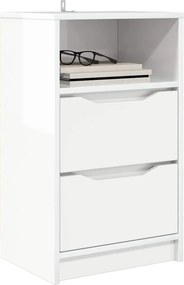 vidaXL Κομοδίνο Υψηλής γυαλάδας λευκό 40 x 30 x 467 εκ
