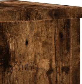 vidaXL Βάσεις Φυτών 2Τεμ. Καπνιστή Δρυς 25x25x80εκ. Επεξεργασμένο Ξύλο