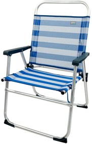 Καρέκλα στην παραλία Aktive Μπλε Λευκό 48 x 88 x 50 cm Αλουμίνιο Εύκαμπτο (4 Μονάδες)