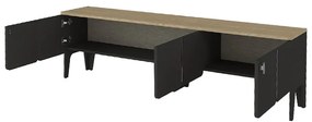Έπιπλο τηλεόρασης Pedro Megapap χρώμα ανθρακί - rota oak 180x35x50,7εκ.