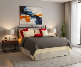 Κρεβάτι Orion-150x200-Καφέ Σφυρίλατο-Χωρίς ποδαρικό