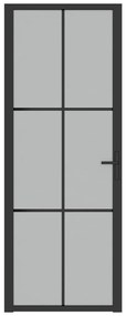 Εσωτερική Πόρτα 76x201,5 εκ. Μαύρο Ματ Γυαλί και Αλουμίνιο - Μαύρο