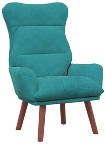 vidaXL Χαλαρωτική Πολυθρόνα Τιρκουάζ 69 x 74 x 93 εκ. Βελούδο