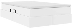 vidaXL Κρεβάτι με αποθηκευτικό χώρο και στρώμα Λευκό 120 x 200 cm