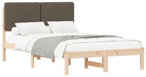 vidaXL Σκελετός Κρεβατιού με Επενδεδυμένο Κεφαλάρι Taupe 120 x 190 cm