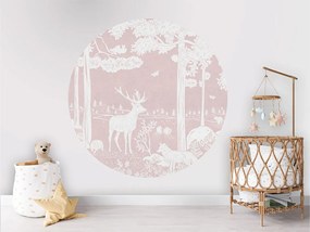 Forest Jive Ταπετσαρια Τοιχου Ροζ Στρογγυλη 80cm
