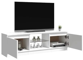 vidaXL Έπιπλο Τηλεόρασης με LED Γυαλιστερό Λευκό 120 x 30 x 36 εκ.