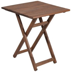 0033903 Τραπέζι πτυσσόμενο Klara Megapap από ξύλο οξιάς σε χρώμα καρυδί εμποτισμού 60x60x71εκ. Ξύλο, 1 Τεμάχιο