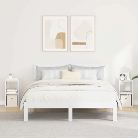vidaXL Κομοδίνο 2 τμχ. Λευκό 25,5 x 22 x 49,5 εκ Επεξεργασμένο Ξύλο
