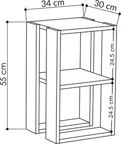 Κομοδίνο Passion pakoworld σε λευκή απόχρωση 34x30x55εκ