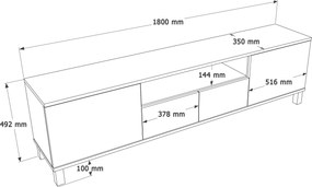 Έπιπλο Τηλεόρασης ’μμου / Δρυς GOANE 180x35x49.2