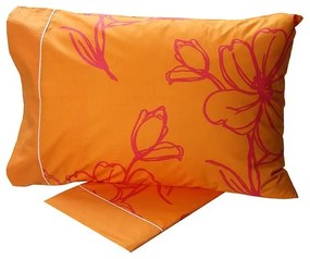 Σετ Σεντόνια Cotton Feelings εμπριμέ 537 Orange Μονό (160x260)