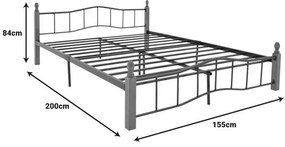 Κρεβάτι διπλό Faryn καρυδί rubberwood-μαύρο μέταλλο 150x200εκ 160x205x84 εκ.