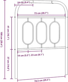 vidaXL Ανταλλακτικό κεφαλάρι Λευκό 75 εκ. Μεταλλικό