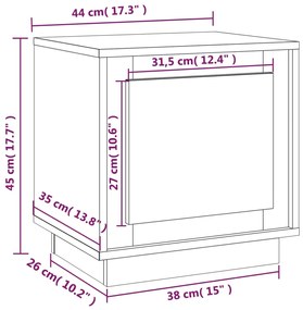 ΚΟΜΟΔΙΝΑ 2 ΤΕΜ. ΓΚΡΙ ΣΚΥΡ. 44X35X45 ΕΚ. ΑΠΟ ΕΠΕΞΕΡΓΑΣΜΕΝΟ ΞΥΛΟ 819845