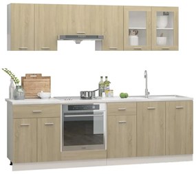 vidaXL Σετ Ντουλάπια Κουζίνας 8 Τεμαχίων Sonoma Δρυς Μοριοσανίδα