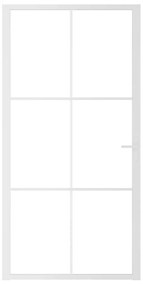 vidaXL Εσωτερική Πόρτα 102,5x201,5 εκ. Λευκή ESG Γυαλί και Αλουμίνιο