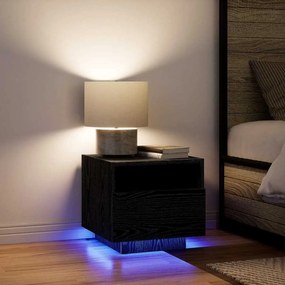VidaXL Κομοδίνο Μαύρη Οξυά 40 x 39 x 37 εκ Επεξεργασμένο Ξύλο