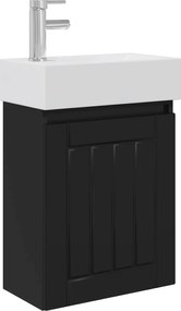 vidaXL Μονάδα μπάνιου με βρύση Μαύρο 45,5 x 25,5 x 84 εκ