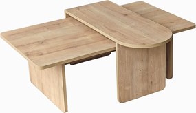 Σετ Τραπεζιών Σαλονιού Μπρονζέ / Sapphire Δρυς LEFLOR 82x60x35