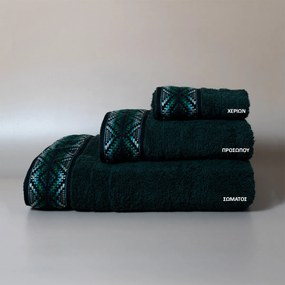Πετσέτα Χεριών (30x50) White Fabric Kella Green 600gsm