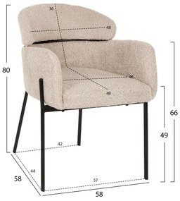 ΠΟΛΥΘΡΟΝΑ WOLF HM8583.02 ΕΚΡΟΥ ΥΦΑΣΜΑ ΜΠΟΥΚΛΕ ΜΕ ΜΕΤΑΛΛΙΚΑ ΠΟΔΙΑ 58x58x80Yεκ.