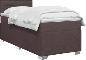 vidaXL Κρεβάτι box spring με στρώμα Σκούρο Καφέ 80 x 200 cm Ύφασμα
