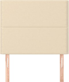vidaXL Κεφαλάρι Κρεμ 90x5x118/128 εκ. Ύφασμα