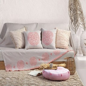 Ριχτάρι Confident Beige-Coral Nef-Nef Three-Seater 170x300cm Βαμβάκι-Πολυέστερ