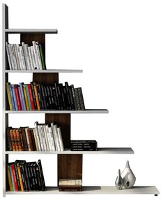 Βιβλιοθήκη Reward 745DCD3615 121,8x19,5x120cm White-Walnut