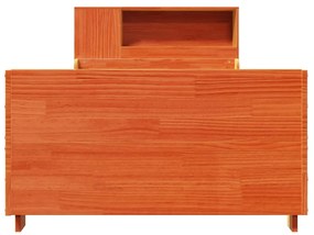 Σκελετός Κρεβ. Χωρίς Στρώμα Καφέ Κεριού 100x200 εκ Μασίφ Πεύκο - Καφέ