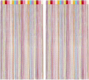 vidaXL Κουρτίνες με Κρόσσια 2 τεμ. Πολύχρωμες 140 x 250 εκ.