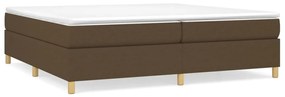 vidaXL Κρεβάτι Boxspring με Στρώμα Σκούρο Καφέ 200x200 εκ. Υφασμάτινο