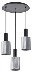 Φωτιστικό Οροφής  SE21-BL-4-3BL-GL1 ADEPT TUBE Black Pendant Smoked Glass+ - 51W - 100W - 77-8487