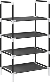 vidaXL Ράφι παπουτσιών 4 επιπέδων μαύρο 44x28x77 cm μη υφασμένο ύφασμα