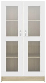 vidaXL Βιτρίνα Λευκό/Sonoma Δρυς 82,5 x 30,5 x 150 εκ. Μοριοσανίδα