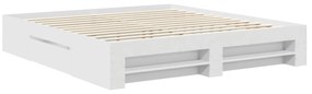 vidaXL Σκελετός Κρεβατιού Λευκό 200 x 200 cm Επεξεργασμένο ξύλο
