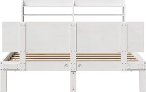 vidaXL Πλαίσιο Κρεβατιού Κεφαλάρι Λευκό 150x200εκ Μασίφ Πεύκο