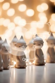 Intra Συλλεκτικό Ξύλινο Παζλ Plywood 4mm - Ομάδα λευκών ειδωλίων με φωτισμένο φόντο Σε Ξύλινο Κουτί - Διαστάσεις: 10x10 cm – 25 κομμάτια