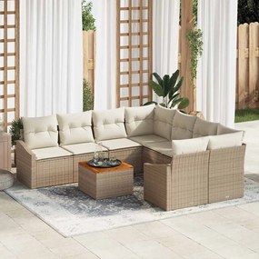 vidaXL Σετ Καναπέ Κήπου 9 pcs Beige, λευκό