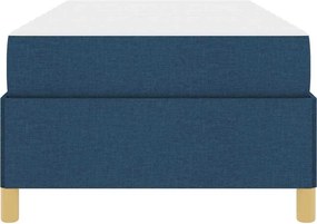 vidaXL Σκελετός Κρεβατιού με στρώμα Μπλε 90 x 190 cm ύφασμα