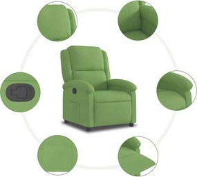 vidaXL Πολυθρόνα Ανακλινόμενη Ανοιχτό Πράσινο Βελούδινη