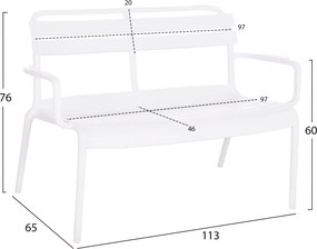 ΠΑΓΚΑΚΙ ΠΟΛΥΠΡΟΠΥΛΕΝΙΟΥ 2ΘΕΣΙΟ KORVER HM6332.01 ΛΕΥΚΟ 113x65x76Υεκ.