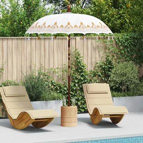 vidaXL Μπαλινέζικη Ομπρέλα Κρεμ 185 x 185 x 260 εκ Βαμβάκι