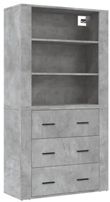 vidaXL Ντουλάπι Γκρι Σκυροδέματος από Επεξεργασμένο Ξύλο