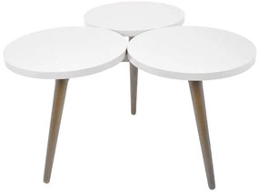 Τραπεζάκι Σαλονιού Atria 3/1 Fylliana Λευκό - Φυσικό 32x32x40 εκ. 32x32x40 εκ.